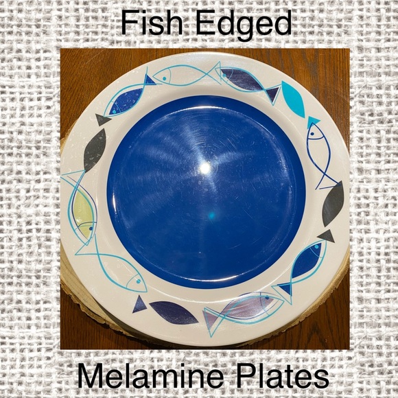 Other - Fish Edged Melamine Plates Set of 6.